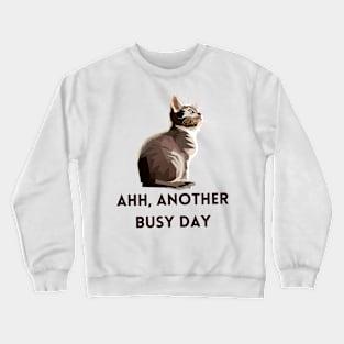 ahh, Another Busy Day Cat Lovers Design Crewneck Sweatshirt